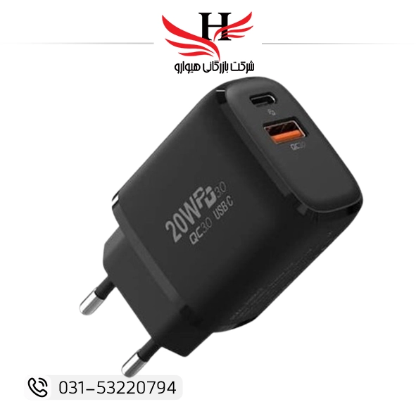 کلگی شارژ دو پورت مازارس مدل MAZARES-CH-44 شارژر دیواری فست شارژ مناسب انواع گوشی موبایل